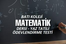 10.Sınıf Yaz Tatili Matematik Ödevi-1.Hafta